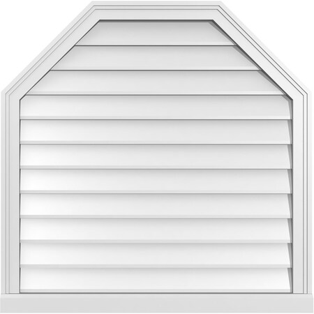 Ekena Millwork Octagonal Top Surface Mount PVC Gable Vent w/ 2"W x 2"P Brickmould Sill Frame, 34"W x 34"H GVPOT34X3403SN